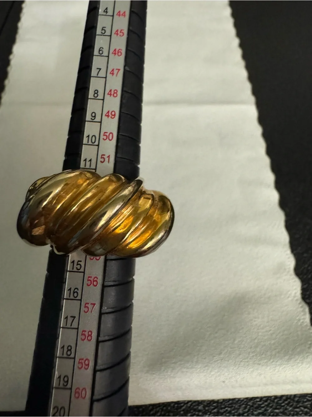 Gold Tone Stainless Steel Twisted Dome Women's Ring 6.5